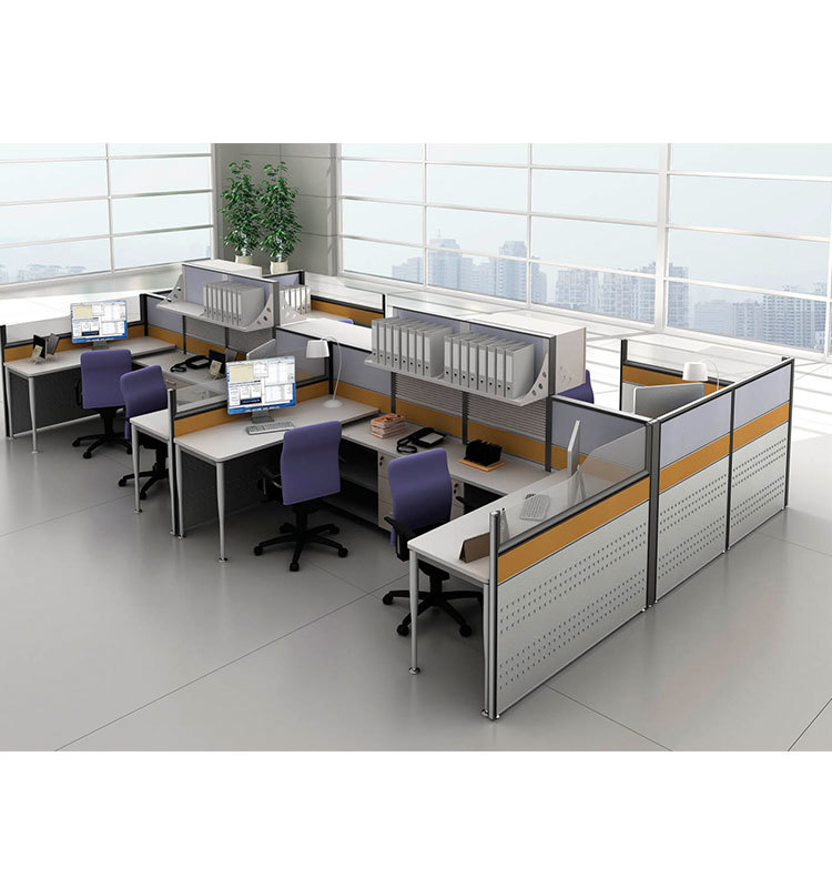 Modern Office Desk Europe Standard Furniture 4-person Office Workstation