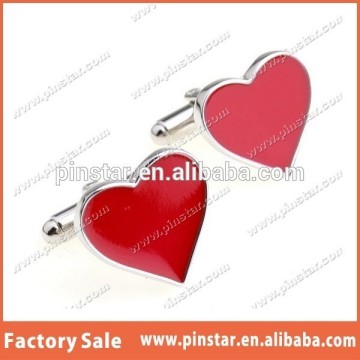 red heart cufflink wedding gifts metal cufflink