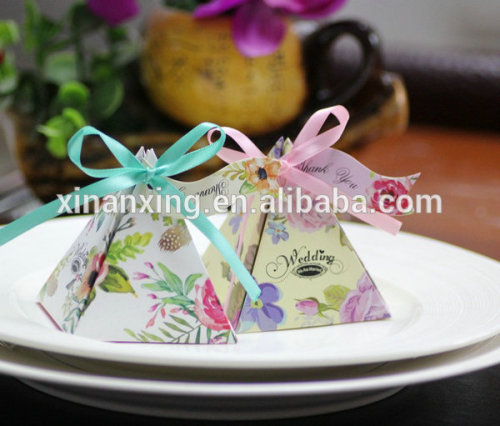 new item wedding candy folding box with ribbon closures