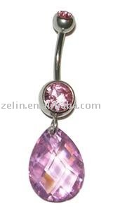 briolette CZ navel belly button ring ,belly ring, navel belly jewelry