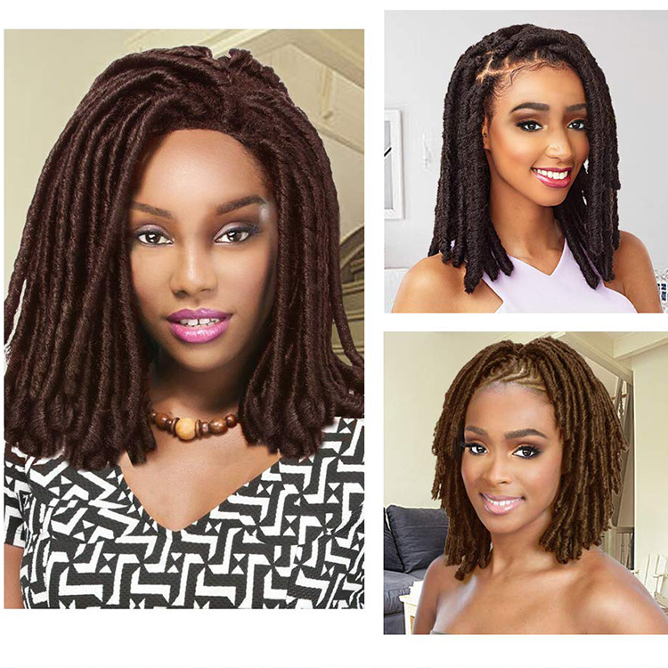 Wholesale Soft Faux Locs Crochet Hair Extensions Synthetic Fiber Soft Locs Hair Twist Braids Crochet Hair Dreadlocks Braiding