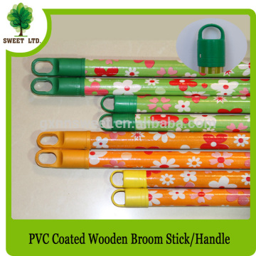 PVC coated eucalyptus wood broom handles/ wood shovel handles for garden tools