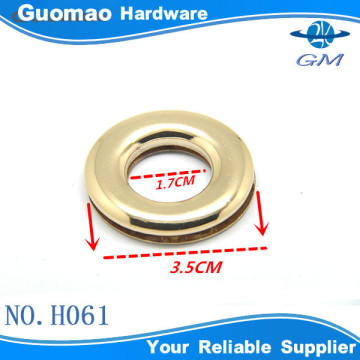 fashion gold bags metal oval grommets
