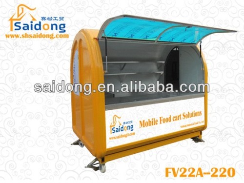 hot hot selling hand push food cart/breakfast cart for free design