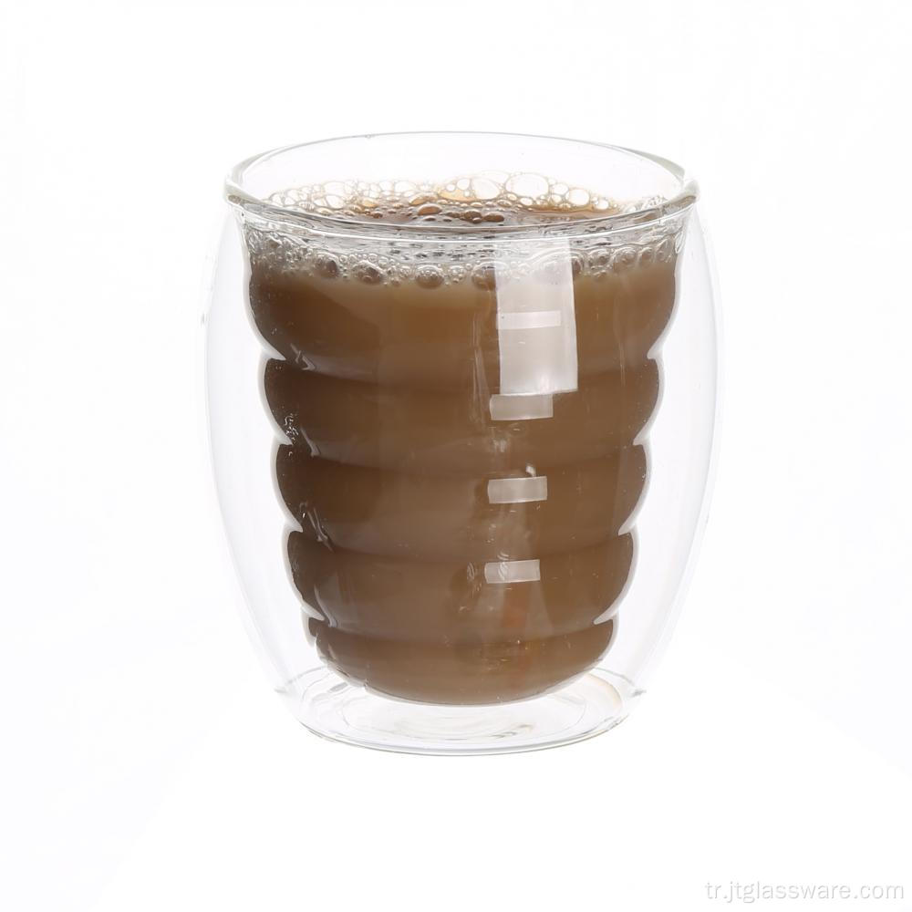 Sıcak satış Hollow çift katmanlı dalgalanma kahve fincanları