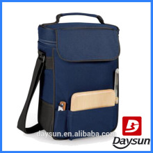 Leather Wine Carrier Two Person Picnic Time Wine and Cheese Tote Wine Tote Bag