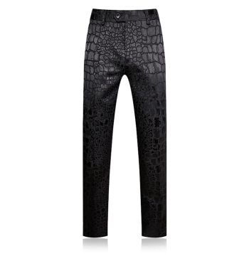 crocodile pattern black jacquard groom suit