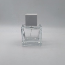 Transparent Square Refillable 80ml Glass Perfume Bottle with Spray Applicator