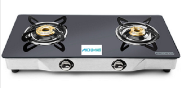 Eveready 2 Brass Burners Glass Gas Stove