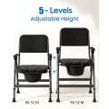 كرسي صوان أسود متين قابل للطي مع إمكانية تعديل الارتفاع