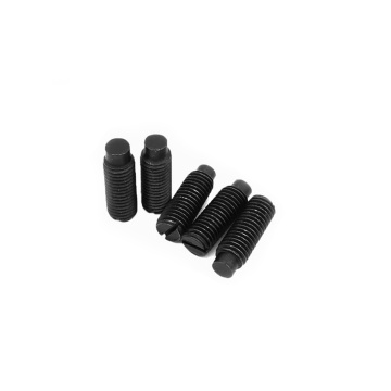 Black oxide slotted set screw with dog point