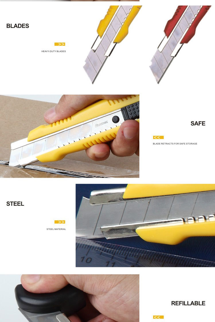 Comix Yellow Red Utility Knife 18mm Utility Cutter Knife