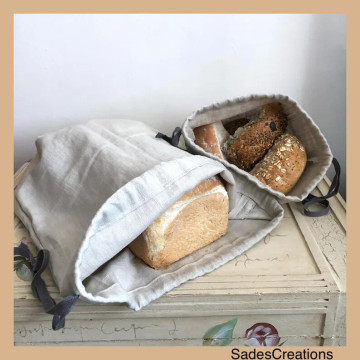 Custom Xmas Big Gift Bags Raw Linen Luxury for Artisan Breads