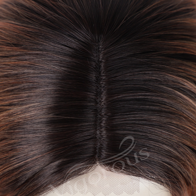 Vigorous Body Wave Ombre Black Brown Cheap Price Natural Lace Front For Black Women Short Bob Synthetic Hair Wigs