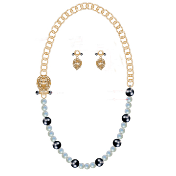 Leo Charm Pearl Necklace