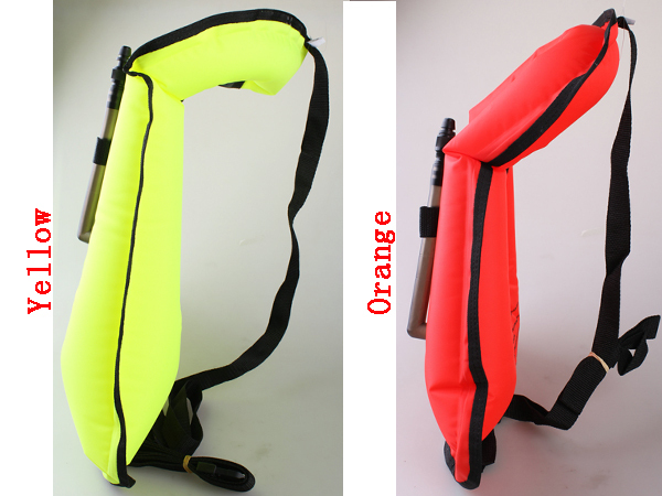 210 Denier nylon TPU coating neon yellow adjustable weight snorkel vest/