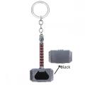 Ancient Gold Thor Hammer Bottle Opener Keychain with words