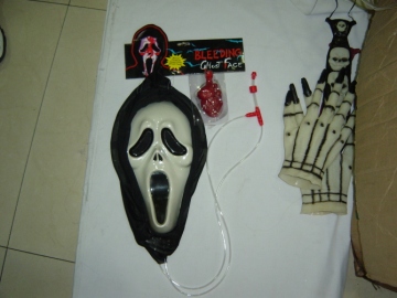 Halloween Fancy Dress Bleeding Mask Spooky Bleeding Scream Mask with Blood Pump (H34)