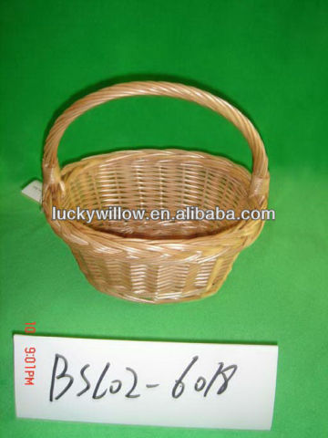 eco-friendly primary wicker basket with handle /gift basket/fruit basket/eggs basket