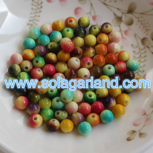 6-16MM okrągłe plastikowe dwukolorowe koraliki Chunky Gumball Charms