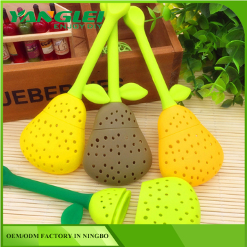 Pear Shape Silicone Tea Infuser Stirrer Spice Filter Green Tea Strainer Tea bag