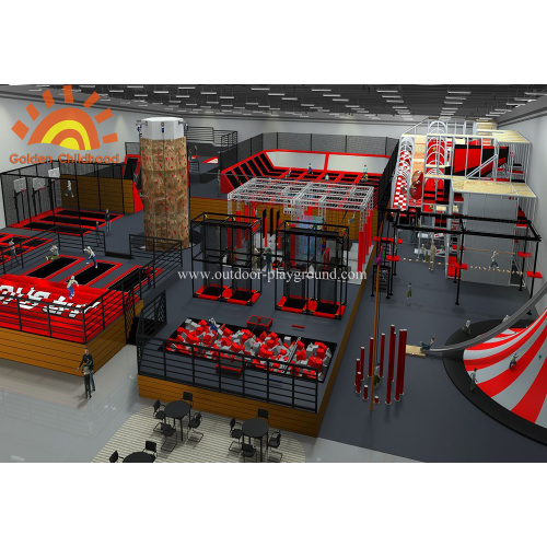 Aire de jeu pour trampolines grande taille rouge Sky Zone