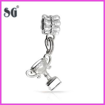 Custom-made Dangling 925 Silver Winners Trophy Cup European Compatible Charm Beads