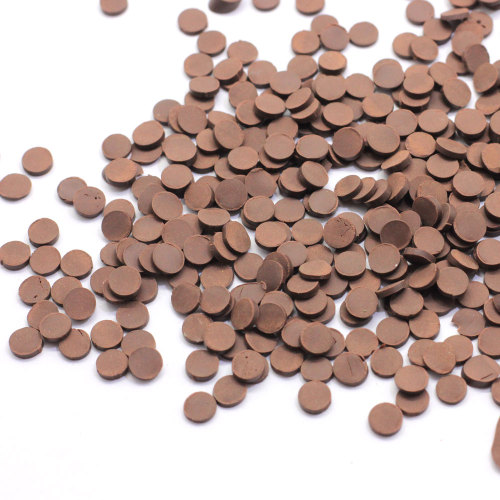 500 g / lote Rebanadas de arcilla polimérica de Chocolate marrón 5 * 5 MM Rebanadas de decoración de uñas de casa de muñecas en miniatura Barato a granel 5 MM Rociadores de arcilla circular