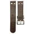 Lychee Texture Men's Leather Watch Strap With Rivets