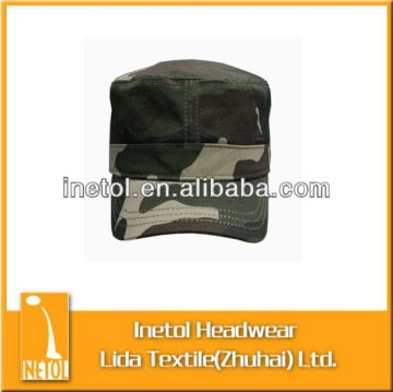 polo twill flat top military hat