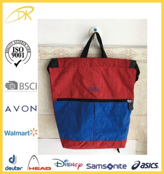 Unisex draw string bag backpack for school,contrast string bag with handle