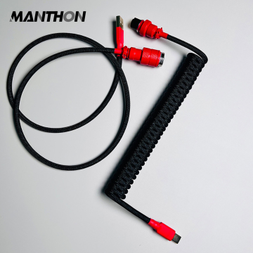 Red Coiled Type C Mechanical Keyboard Cable