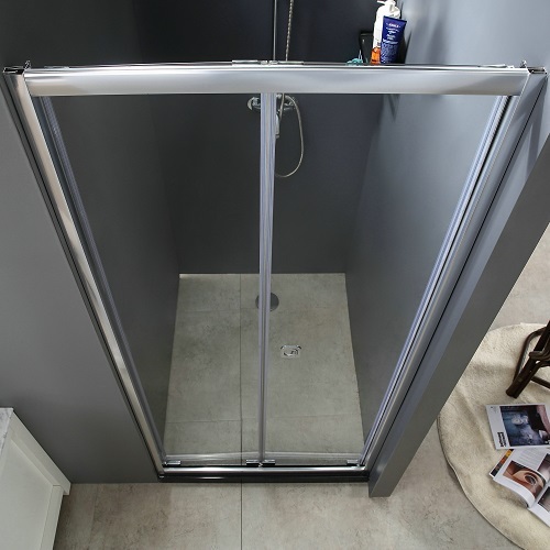 Bilik Pancuran Pintu Hinge Bifold Chrome Dengan 5mmTemperedGlass