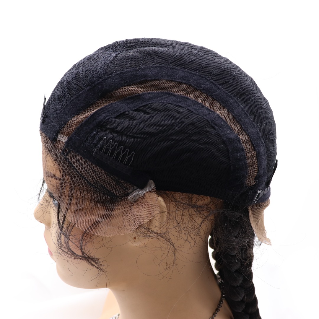 African Glueless Box Braids Wig Women Tresse Cornrow Baby Hair Remy Lace Braided Wig