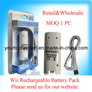 3600mAh Rechargeable Battery Pack, Battery Pack for Wii