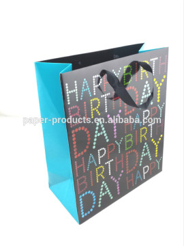 OEM smile paper bag ,red embossing paper bag ,printing embossing paper bag