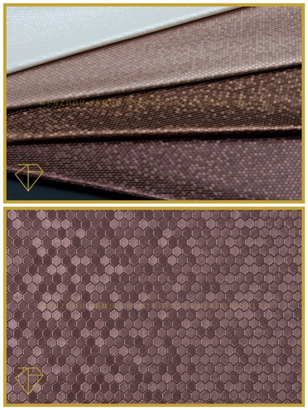 Comb Designed Upholstery Leather for Interior Decoration (Semi-PU)