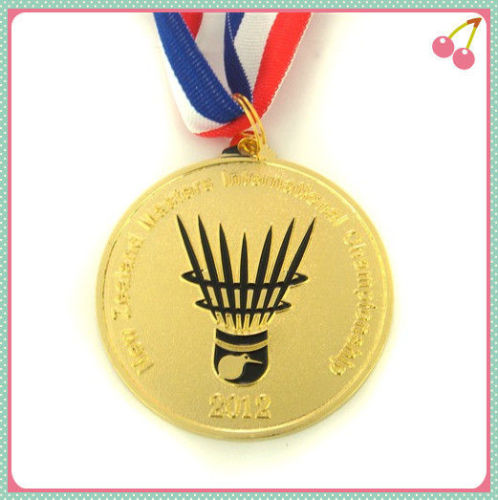 Engrave Zinc Alloy Sports Medal With Ribbon And Customer Logo