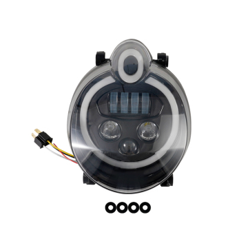 YongJin Motorcycles Black LED Headlight with White DRL for Yamaha VMAX 1700