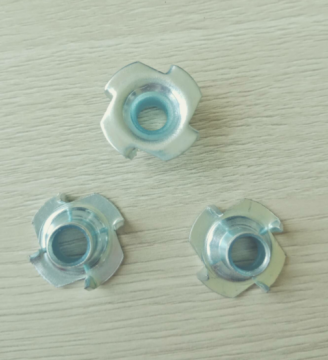 White ZP threadless M9.5 Tee Nuts