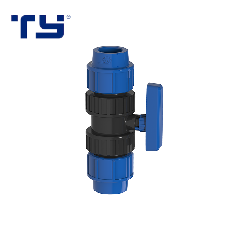 PP Ture Union Ball Valve BSP Compression Fitting 20mm