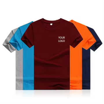 Custom Logo Printed Men's Over Size Solid Color Cotton Polyester T-Shirts
