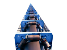 Tubular belt conveyor with variable speed