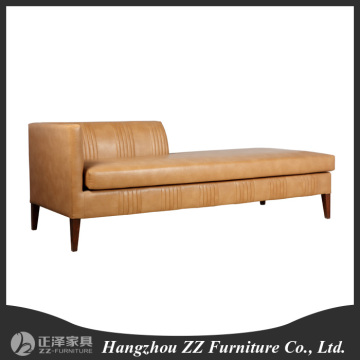 Classical style solid wood three seater sofa, leather sofa