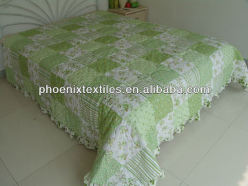 elegant hot-selled patchwork indian cotton quilted bedspread