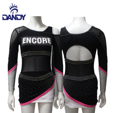 Dandy Dance Team Cheerleading Custom Apparel Shiny Cheerleading Uniforms