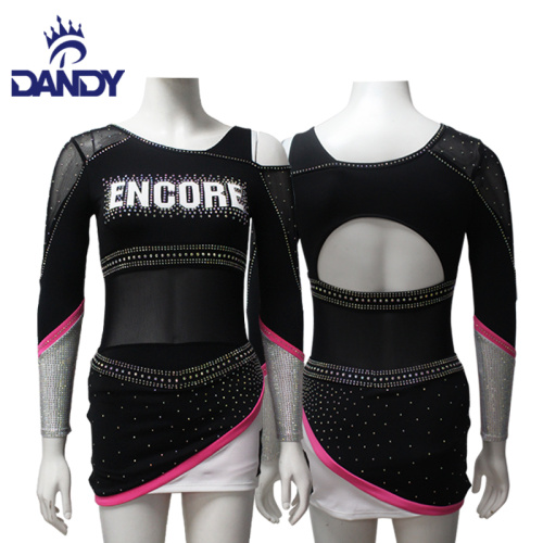Dandy Dance Team Cheerleading Apparel personalizado uniformes brilhantes de torcida