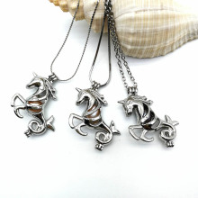 Alloy Aries Pearl Bead Cage Pendant Necklace