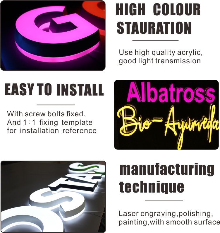 DINGYISIGN China Factory 3D Lighting Plastic Alphabet Led Acrylic Mini Channel Letter Signs