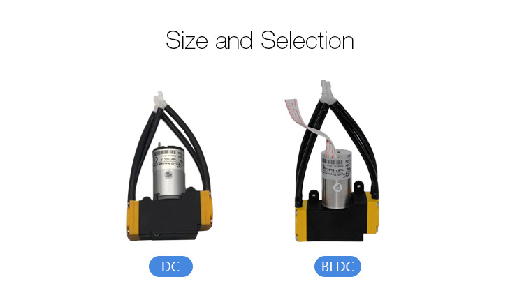 YWfluid 12v 24v High performance Micro Air Pump with BLDC motor Used for Gas transfer section or Vacuum generation